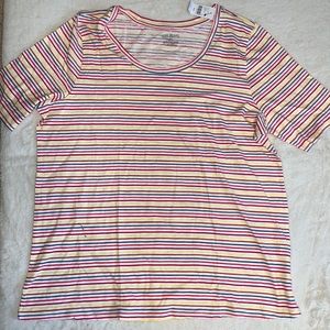 Size 2X / 18/20 Lane Bryant Perfect Sleeve Tee rainbow striped T-shirt
